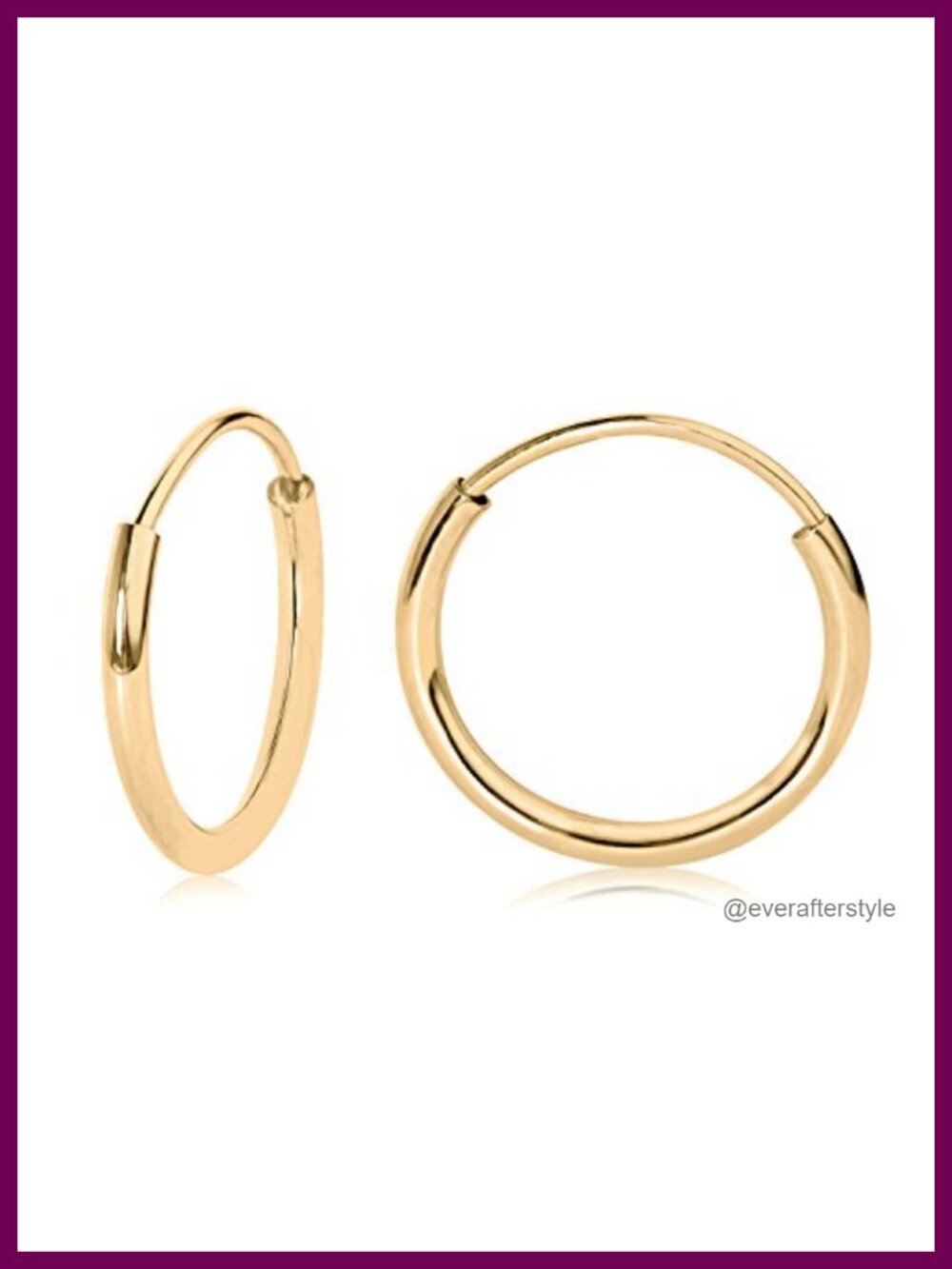 14k Gold Lightweight Endless Hoop Earrings Tiny Helix Tragus